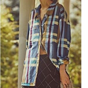We the free so long summer Plaid top